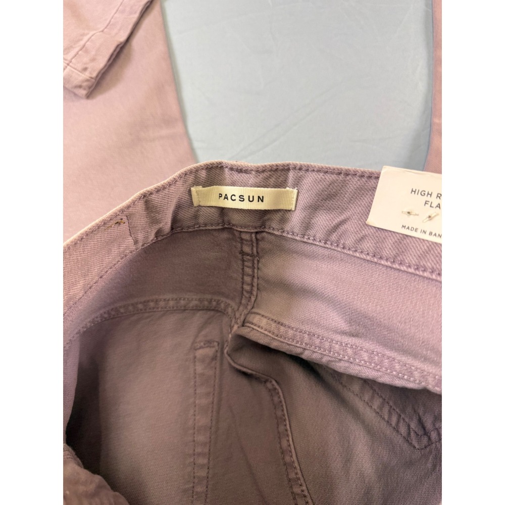 PacSun High Rise Flare Jeans 27 NWT Dusty Lavender Mauve Purple Denim Pants - Picture 16 of 16